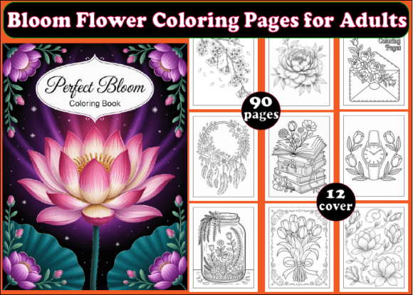 Download Bloom Flower Coloring Pages for Adults - Premium Bundle
