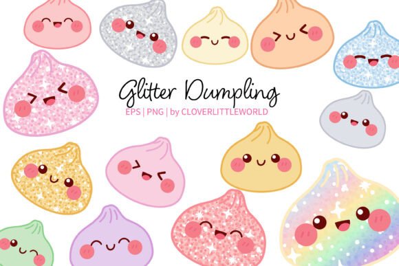 Download Kawaii Glitter Dumpling Cartoon - Kawaii Collection