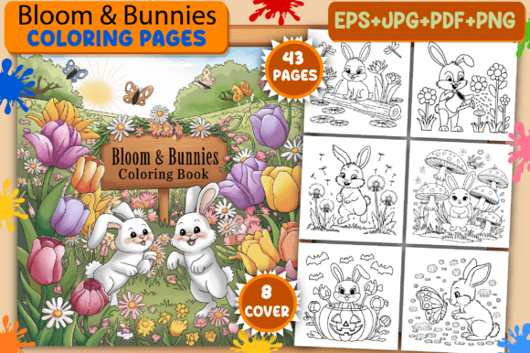 Download Bloom &amp; Bunnies Coloring Pages for Adult - Premium Resources