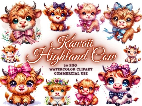 Download Baby Highland Cow Clipart - Kawaii Png - Premium Resources