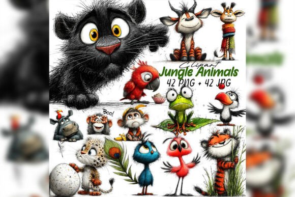 Download Whimsical Baby Jungle Animals Clipart - Jungle Collection
