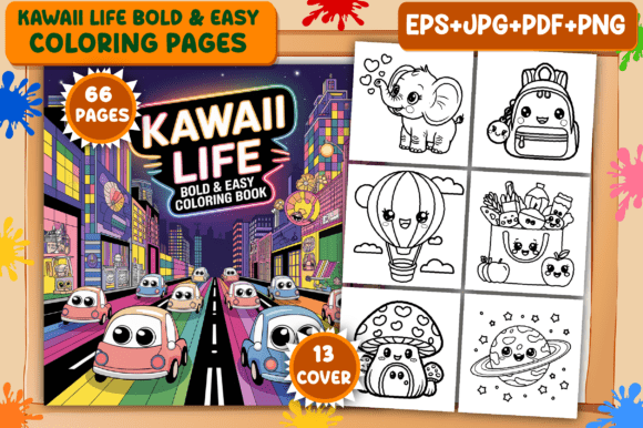 Download Kawaii Life Bold &amp; Easy Coloring Pages - Kawaii Collection