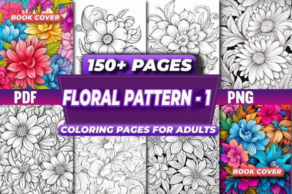 Download Flowers Pattern Coloring Pages 1 - Premium Bundle
