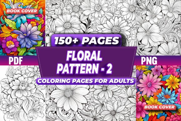 Download Flowers Pattern Coloring Pages 2 - Premium Bundle