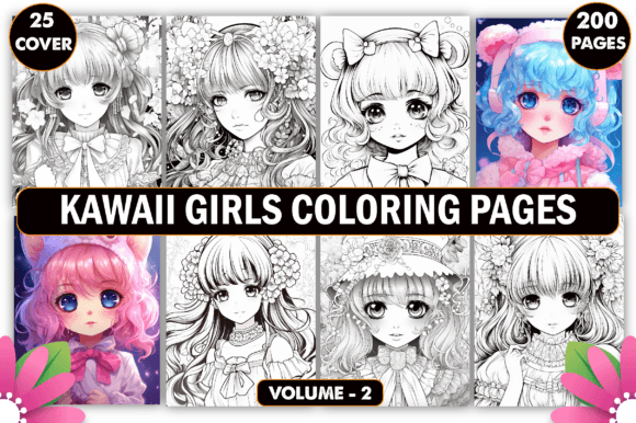 Download Kawaii Girls Coloring Pages for Kids - Kawaii Collection