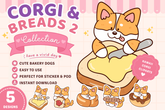 Download Cute Corgi Dog Kawaii Animal Bread - Kawaii Collection