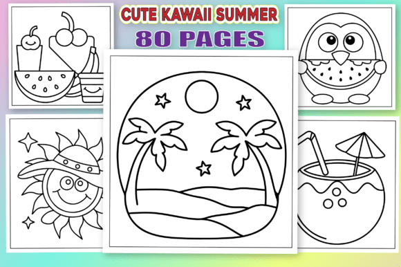 Download Kawaii Summer, Bold &amp; Easy Coloring Page - Kawaii Collection